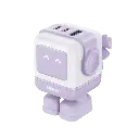 Cargador RobotGaN de 65W Serie UNO | 3 Puertos de Carga Rápida | 2 USB-C | 1 USB-A | PD 3.0 | QC 4.0 | Carga Inteligente | Tecnología GaN II | Zapato Magnético Extraíble | Carcasa Ignifuga | Pantalla LED. 