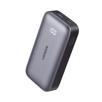 Mini Power Bank 30W  | 10 000 mAh |  2 Puertos PD3.0, USB C+A | Carga Rápida | Pantalla Digital | Compatible con iPhone 16 Pro Max/15/14, MacBook Air, iPad, Galaxy S24 Ultra, | Color Negro.