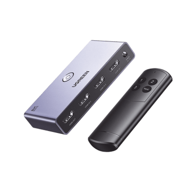 [15604] Switch (Splitter) 8K HDMI 2.1 / 3 entradas 1 Salida / Incluye Control Remoto / Soporta 8K@60Hz 4K@120Hz 4K@60Hz 3D / HDR / HDCP 2.3 / Carcasa de Aluminio.