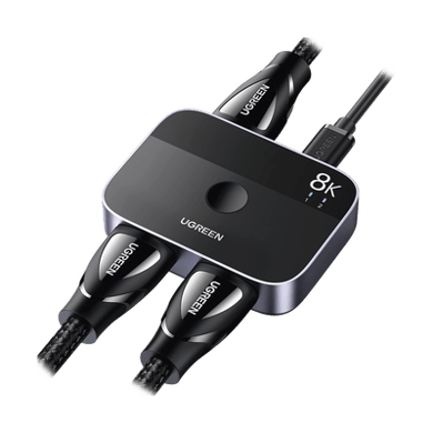 [90385] Conmutador HDMI 2.1 8K @60Hz | HDMI Splitter 2 Entradas a 1 Salida | Soporta 4K @120Hz 1080P @240Hz 3D | HDR Dolby | Alta Velocidad 48Gbps | Formatos de Audio LPCM/DTS/DSD, 2,0/2,1/5,1/7,1 canales.