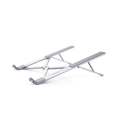 Soporte Portátil de Aluminio para Laptop / Amplia Compatibilidad de 11-17.3 / Ajuste de Altura 46.5 mm-136.5 mm / Capacidad de carga de 5 kg / Diseño Plegable / Material de Aleación de Aluminio + Silicona.