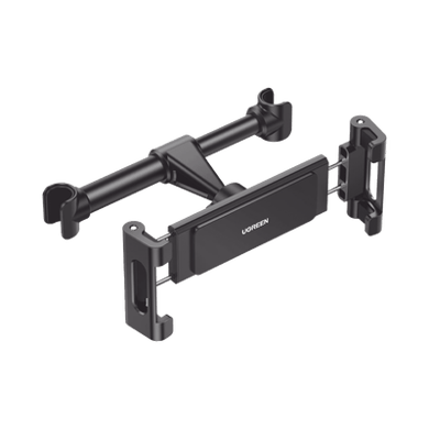 Soporte de Celular para Reposacabezas de automóvil / Compatibilidad con dispositivos de 4.7'' a 12.9'' / Ajustable de 101-144mm / Rotación de 360° / Goma Anti-Arañazos / Diseño Plegable / Anti Vibración / Aluminio + 