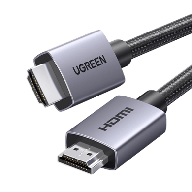 [25297] Cable HDMI 2.0 de Nylon Trenzado | 1 m | 4K@60Hz | ARC | Dolby ATMOS | True HD | DTS HD | HDR | 3D Inversivo  | 3 modos de Visualización | 3 Capas de Protección + 4 de Blindaje | Niquelado | Carcasa de Aluminio.