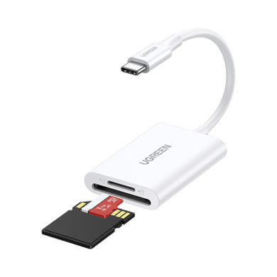 [35506] Lector de Tarjetas USB-C 3.1 | Soporta Micro-SD (TF) /SD | 5Gbps | 170 MB/s | OTG | Soporta hasta 2TB | Admite intercambio en Caliente | 2 tarjetas simultaneas | Soporta Windows/Mac OS/Linux | Color Blanco