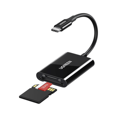 [35622] Lector de Tarjetas USB-C 3.1 | Soporta Micro-SD (TF) /SD | 5Gbps | 170 MB/s | OTG | Soporta hasta 2TB | Admite intercambio en Caliente | 2 tarjetas simultaneas | Soporta Windows/Mac OS/Linux | Color Negro.