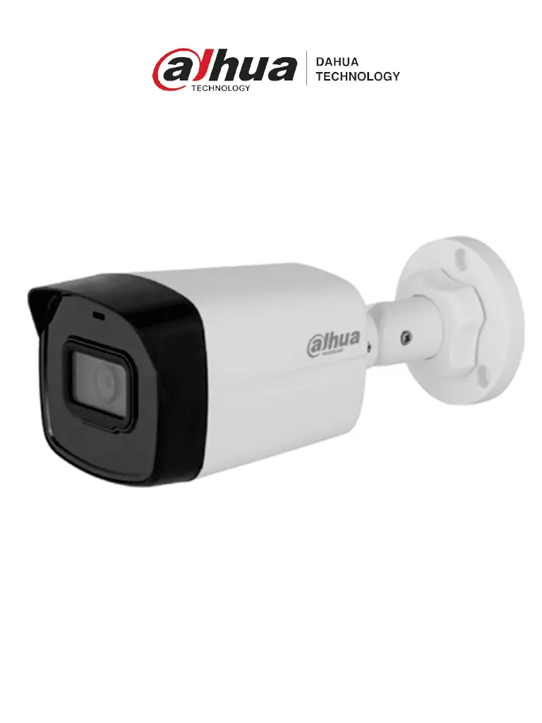 Cámara IP Bullet de 2 MP, lente 2.8 mm, 99° de visión, IR 30 m, IP67 y PoE.  Incluye DWDR, 3D NR, HLC, BLC y compresión H.265+ para videovigilancia eficiente