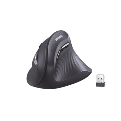 Mouse Inalámbrico en Angulo Vertical | 2.4G & Bluetooth | Conecta 3 dispositivos Simultáneamente | 4 Niveles de DPI |  Clic Silencioso | 5 botones Silenciosos | Soporta Win, Mac, Linux & Chrome.