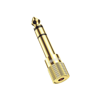 [20503] Adaptador (Convertidor) de Audio 3.5mm Hembra a 6.5mm Macho / Plug & Play / Superficie de Rosca Antideslizante / Calidad de sonido sin pérdidas