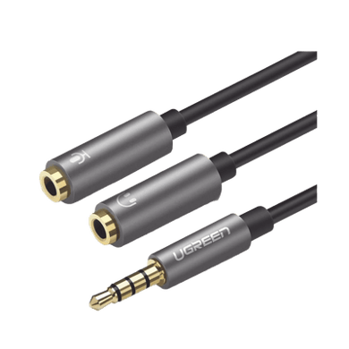 [30619] Cable Divisor en Y / De 3.5 mm Macho a Dos Salidas de 3.5 mm Hembra / CTIA, TRS / Núcleo de Cobre / TPE /  Longitud 20 cm / Ideal para Separar el Micrófono de los Auriculares