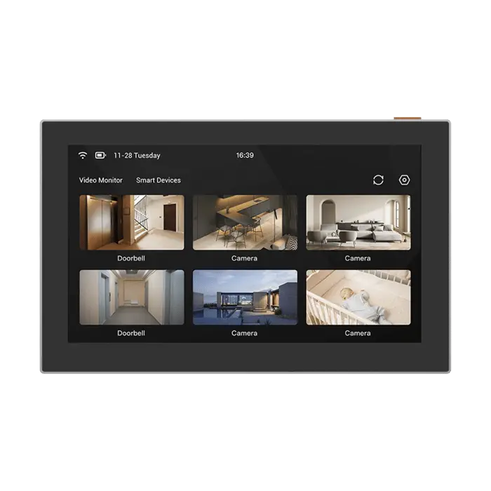 Pantalla Inalámbrica / Con Batería Recargable 4600mAh / Wi-Fi / Ideal Para Escritorio o Pared / Vista en Vivo de Cámaras EZVIZ / Compatible con Videoportero CS-HP7 para ver Cámara y Apertura Remota / Audio de Dos Vías 