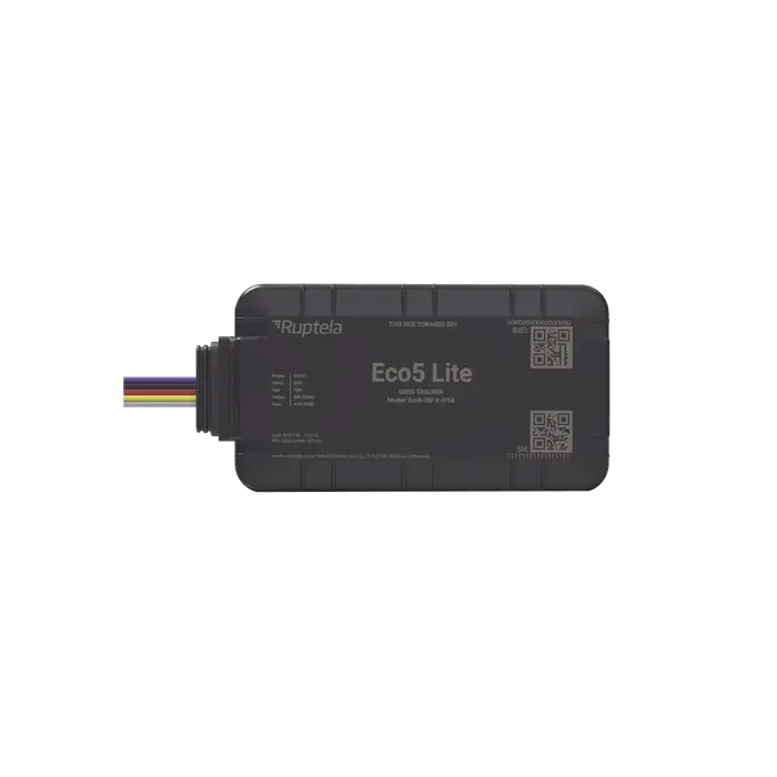 [ECO5LITE] Rastreador Vehicular y Monitoreo de Flota / BLE 5.0 y GNSS / LTE CAT1 y LTE-M con Respaldo 2G / GNSS U-blox / MiKado IP54 / -20 °C a +40 °C / Acelerómetro de 3 Ejes / Suministro 9-32 V / Batería Interna 