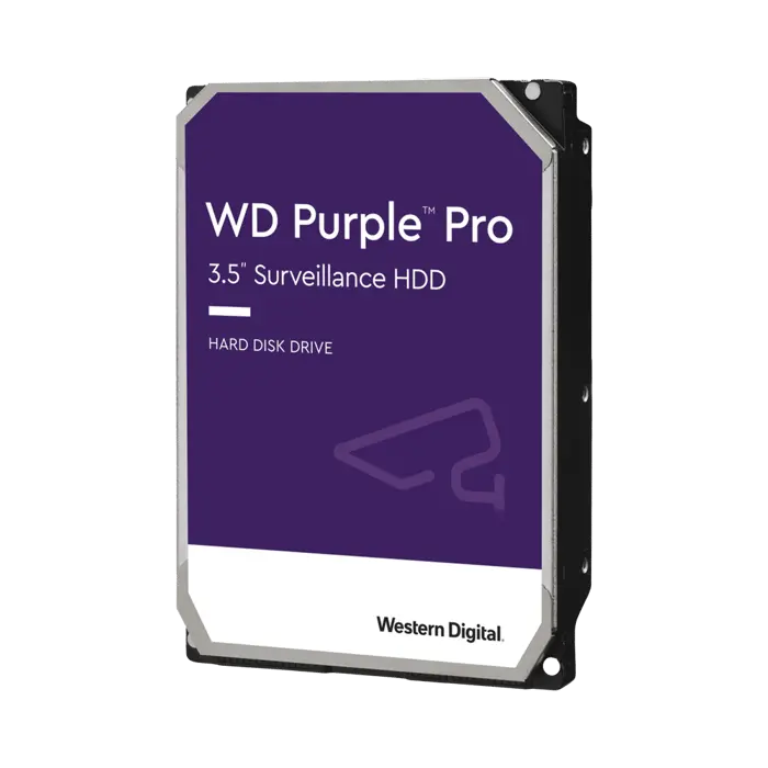 Disco Duro de 10TB Purple PRO/ Especial para Videovigilancia con IA/ Tecnología IA AllFrame/ Interface: Sata 6 Gb/s / Cache 512 M / Hasta 64 Cámaras/ 32 Secuencias de IA para Análisis de Aprendizaje Profundo