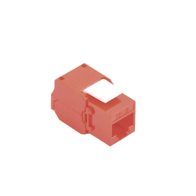 [LP-KJ-516-TTRD] Módulo Jack Keystone Cat5e (toolless), con terminación en ángulo 180 º Color Rojo