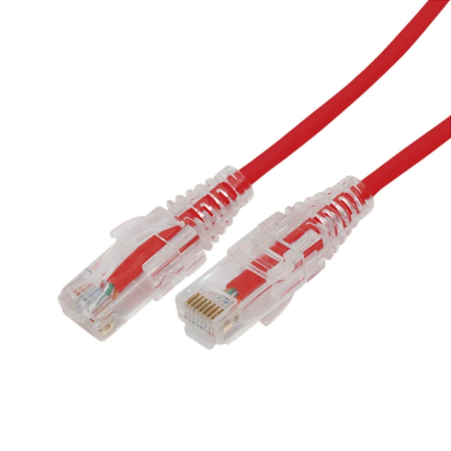 [LP-UT6A-200-RD28] Cable de Parcheo Slim UTP Cat6A - 2 m Rojo, Diámetro Reducido (28 AWG) 