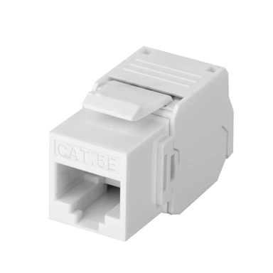 [LP-KJ-516-TTWH] Módulo Jack Keystone Cat5e (toolless), con terminación en ángulo 180 º Color Blanco