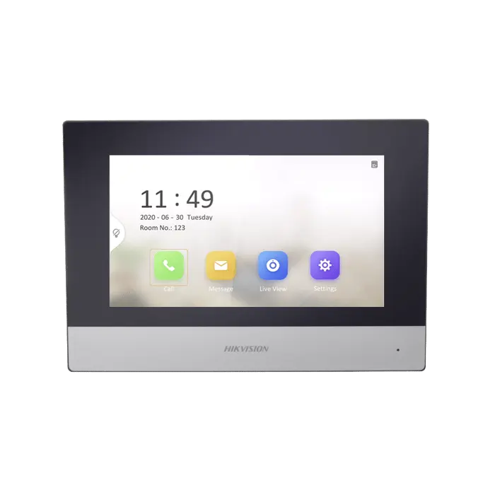 [DS-KH6320-WTE1] Monitor IP WiFi Touch Screen 7" para Videoportero IP / Vídeo en Vivo / PoE Estándar / Apertura Remota / Llamada Entre Monitores / Audio de dos vías / Policarbonato