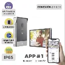 Videoportero IP Conexión a 2 Hilos / Con Monitor Wi-Fi para Interior / Frente de Calle IP65 Uso En Exterior Debe Tener Protección / Cámara 3 Megapíxel / Llamada a la App / Apertura remota / Soporta 2 Puertas / Ranura para Mic 