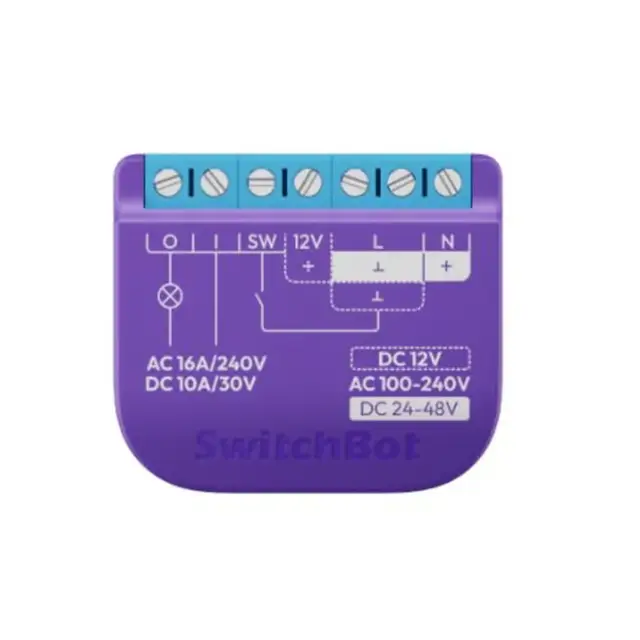 Switch Relevador Inteligente conectividad inalámbrica Wifi y BLE / Salida Contacto Seco / Compatible con asistentes de voz / Dimensiones 42x36x16 mm 