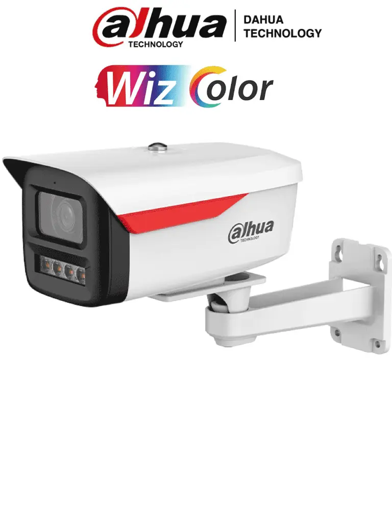 Cámara IP Bullet de 4MP / WizColor /WizSense/ equipada con IA/ SMD Plus/ Lente de 3.6 mm/ micrófono integrado/ Protección perimetral/ Ranura MicroSD, WDR real de 120 dB y PoE. Certificación IP67
