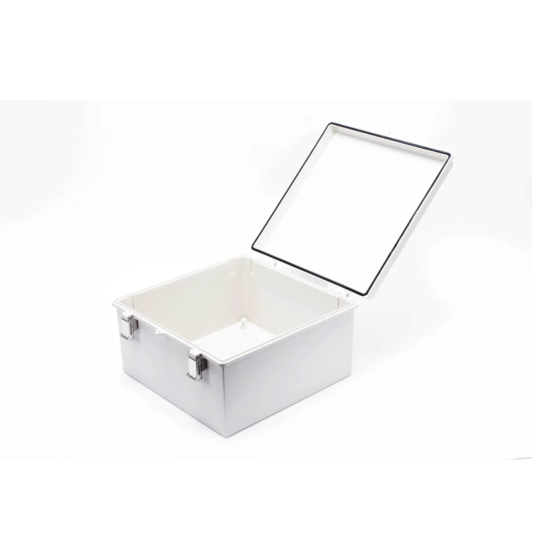 Gabinete de Plástico ABS, Uso en Intemperie ip66 (300 x 300 x 180 mm) Cierre por Broche Inoxidable y Permite Cerrado con Candado y Llave (Perno 5mm) No Incluido 