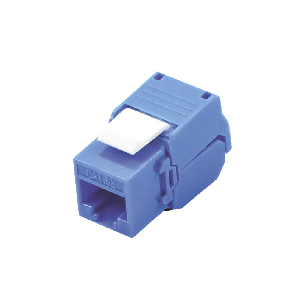 Modulo Jack Keystone Cat5e (toolless), con terminacion en angulo 180º Color Azul