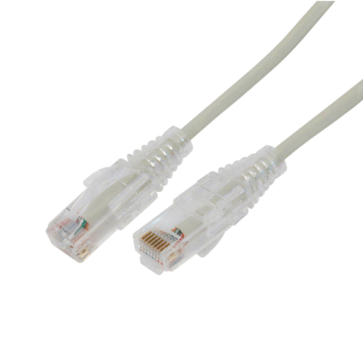 [LP-UT6A-05-GY28] Cable de Parcheo Slim UTP Cat6A - 0.5 m Gris, Diámetro Reducido (28 AWG)