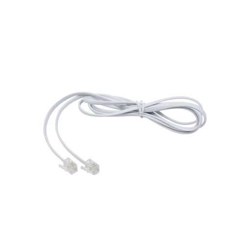 [TELUS80481.5M] Cable telefónico RJ11, plano, color blanco, 1.5m 