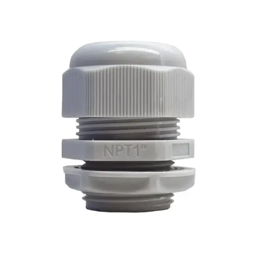 [TXG-PG-34N] Conector Plástico Blanco Tipo Glándula para Rosca NPT 3/4" 