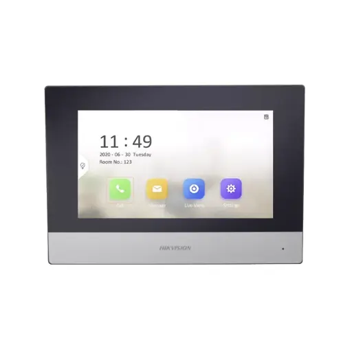 [DS-KH6320-WTE1] Monitor IP WiFi Touch Screen 7" para Videoportero IP / Vídeo en Vivo / PoE Estándar / Apertura Remota / Llamada Entre Monitores / Audio de dos vías / Policarbonato