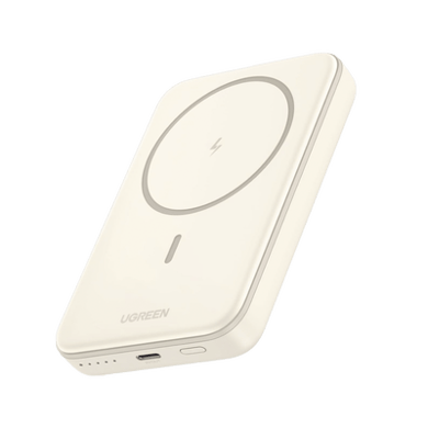 [25208] Power Bank MagSafe de 10000mAh | 20W | Carga Inalámbrica y por Cable USB-C | Sistema de Protección Inteligente | Tecnología de Carga Rápida | Ultra Delgado | Ultra ligero | Compatible con iPhone 15/14/13/12 | Color Beige.