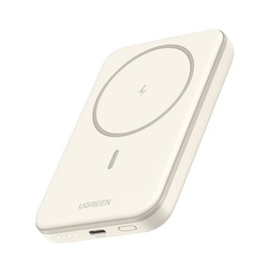 [25207] Power Bank MagSafe de 5000mAh | 15W | Carga Inalámbrica y por Cable USB-C | Sistema de Protección Inteligente | Tecnología de Carga Rápida | Ultra Delgado | Ultra ligero | Compatible con iPhone 15/14/13/12 | Color Beige.