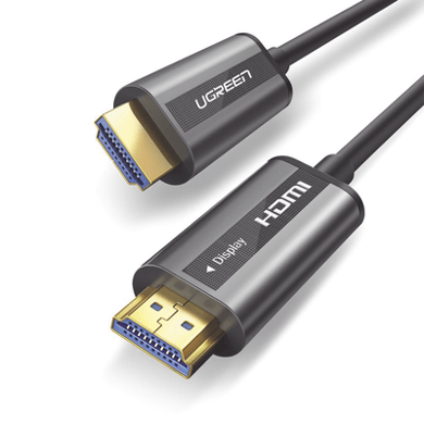 [50217] Cable HDMI de 30 Metros por Fibra Óptica 4K@60Hz | Fibra de 4 núcleos + Cobre estañado de 7 núcleos | Compatible con HDMI 2.0 | Alta velocidad 18 Gbps | 3D | HDR | Carcasa de  Zinc | Premium | 2 Años de Garantía.