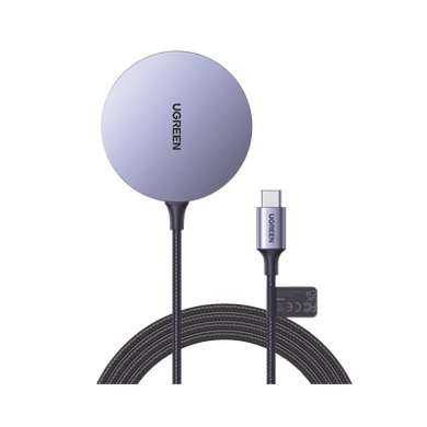 [30233] Cargador Inalámbrico Magnético | 15W | Tecnología Magsafe | Qi | Certificado MFM | Modulo de Carga Original | Carga Rápida | Fuerte Absorción Magnética | Cable de Nylon Trenzado | 1.5 metros | Multi Protecci&o
