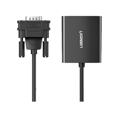 [50945] Entrada: VGA Macho / Salida: HDMI Hembra / Resolución de 1080P@60Hz / Puerto Estéreo de 3.5 mm / Plug and Play, Sin Controlador / Longitud del Cable 15 cm. / Incluye Cable de Alimentacion USB / Incluye Cable de Audio de 3.5mm.