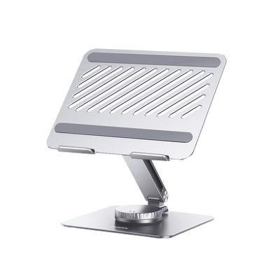 [90849] Soporte Giratorio de Aluminio para Laptop | Giratorio 360° | Función de Bloqueo | Soporta Laptops de 10 a 17.3''| Capacidad de Carga 5Kg | Excelente Estabilidad | Diseño Ergonómico | Altura y Angulo Ajustable | Plegable y Port&amp