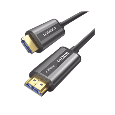 [50219] Cable HDMI de 50 Metros por Fibra Óptica 4K@60Hz | Fibra de 4 núcleos + Cobre estañado de 7 núcleos | Compatible con HDMI 2.0 | Alta velocidad 18 Gbps | 3D | HDR | Carcasa de  Zinc | Premium | 2 Años de Garantía.