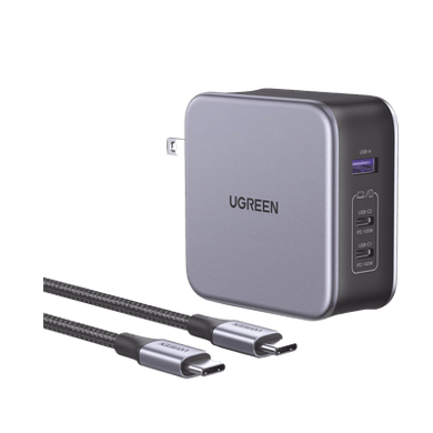 [90548] Cargador de 140W serie Nexode | 3 Puertos de Carga Rápida | 2 USB-C | 1 USB-A | Tecnología GaN II +SIC | PD3.1 / QC4.0 | Tecnología de Protección Térmica | Optimiza la Experiencia de Carga | Incluye cable USB-C
