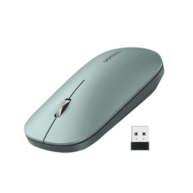 [90374] Mouse inalámbrico 2.4 GHz | Ultra Delgado y Silencioso | DPI 1000/1600/2000/4000 (Ajustable)  | Alcance 10m | Scroll de Aluminio | Adaptable a diferentes superficies | Diseño suave al tacto | Contiene Receptor USB | Color Verde