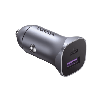 [40858] Cargador de Auto 30W | 2 Puertos USB-A y USB-C | Carga Rápida | Compatible con Vehículos de 12 y 24 VCD | PD3.0, QC4.0, SCP, PPS | Indicador Led | Diseño Compacto | Chip Inteligente | Caja de Aluminio.