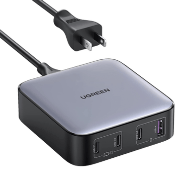 [90736] Cargador de Escritorio de 100W | 4 Puertos de Carga Rápida | 3 USB-C | 1 USB-A | Tecnología GaN II +SIC | Power Delivery 3.0 | Quick Charge 4.0 | Chip Confiable y Carga Inteligente | Optimiza la Experiencia de Carga