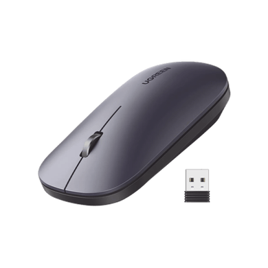 [90372] Mouse inalámbrico 2.4 GHz | Ultra Delgado y Silencioso | DPI 1000/1600/2000/4000 (Ajustable)  | Alcance 10m | Scroll de Aluminio | Adaptable a diferentes superficies | Diseño suave al tacto | Contiene Receptor USB | Color Negro.