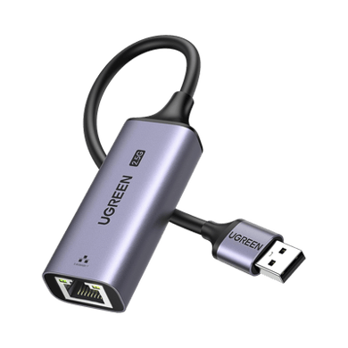 [25051] Adaptador USB-A 3.0 a Ethernet 2.5G | Chip de Última Generación RTL8156BG | Indicadores Led | Caja de Aluminio | Diseño Reforzado | Compacto y Portátil | Compatible con Laptop /PC/NAS/Enrutador/Switch de Ethernet, etc.