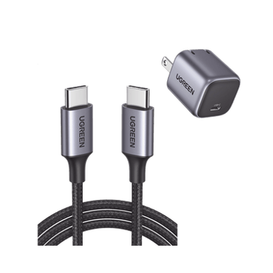 [90902US261] Kit de Cargador de 20w y Cable USB-C / Incluye 1 Pza 90902 / 1 Pza 50150 / Tecnología Inteligente / Carga Rápida / Cable de 1 Metro / Carcasa de Aluminio / Nylon Trenzado