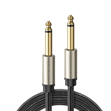 [40815] Cable de Audio Mono 6.35mm (1/4) Macho a 6.35mm (1/4) Macho / 10 Metros / Núcleo de Cobre / Blindaje Interno / Nylon Trenzado / Color Negro