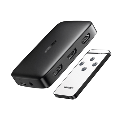 [80125] Conmutador HDMI (Switch) 4K@30Hz | 3 Entradas a 1 Salida | 3D | Transmisión Estable | Incluye Control Remoto | Receptor de Infrarrojos | Indicador LED | Chip Inteligente | Incluye Cable Micro USB para Alimentación.
