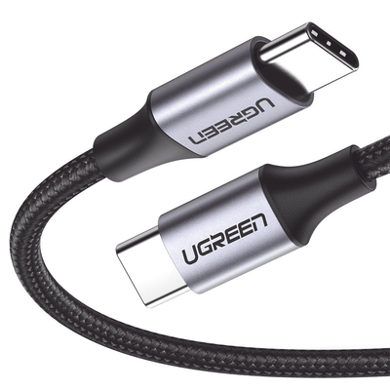 [50150] Cable USB-C a USB-C | 1 Metro | Transferencia de datos de 480 Mbps | Carga Rápida de hasta 60W | QC 4.0/3.0/2.0 | PD3.0 | FPC | AFC | Protección Integrada | Caja de Aluminio | Nylon Trenzado | Color Negro.