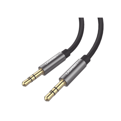 [10735] Cable Auxiliar 2 Metros / Conector 3.5mm a 3.5mm / Macho a Macho / Cubierta de TPE / Carcasa de Aluminio / Color Negro
