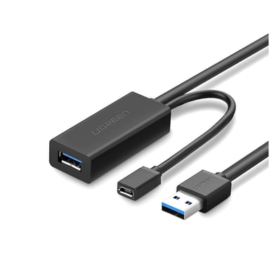 [20826] Cable de Extensión Activo USB 3.0 con puerto de alimentación Micro USB / 5 Metros / USB 3.0 a 5Gbps / No requiere controlador / Ideal para impresoras, consolas , Webcam, etc.