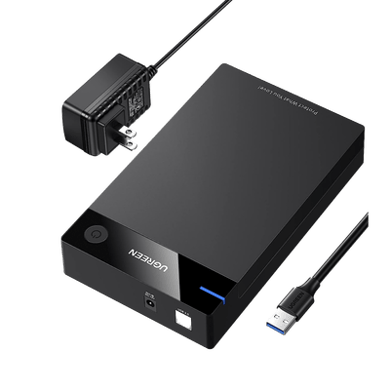 [50423] Carcasa de Disco Duro para  3.5 y  2.5 (Enclosure) | Con Cable USB 3.0 | Para HDD 3.5 / SSD 2.5 | SATA I/II/III | UASP | Hasta 16 TB | Compatible con Windows, Linux, Mac OS | No Requiere Controlador | Cable 1m | Incluye Adaptador d