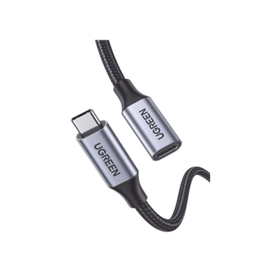 [30205] Cable USB-C Macho a USB-C Hembra | 1metro | USB-C 3.1 Gen 2 | Compatible con Thunderbolt 3 | Carcasa de Aluminio | Nylon Trenzado |  Transferencia de Datos 10 Gbps | Soporta hasta 100W para Carga Rápida.